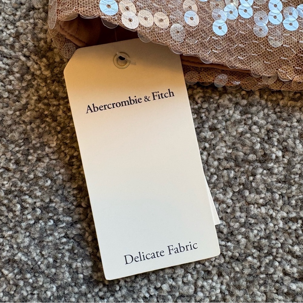 Abercrombie Champagne Tan Sequin Maxi Skirt NWT Rare Euro Exclusive Boho Luxe SP - Picture 4 of 15